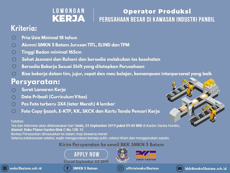 Gambar utama OPERATOR PRODUKSI