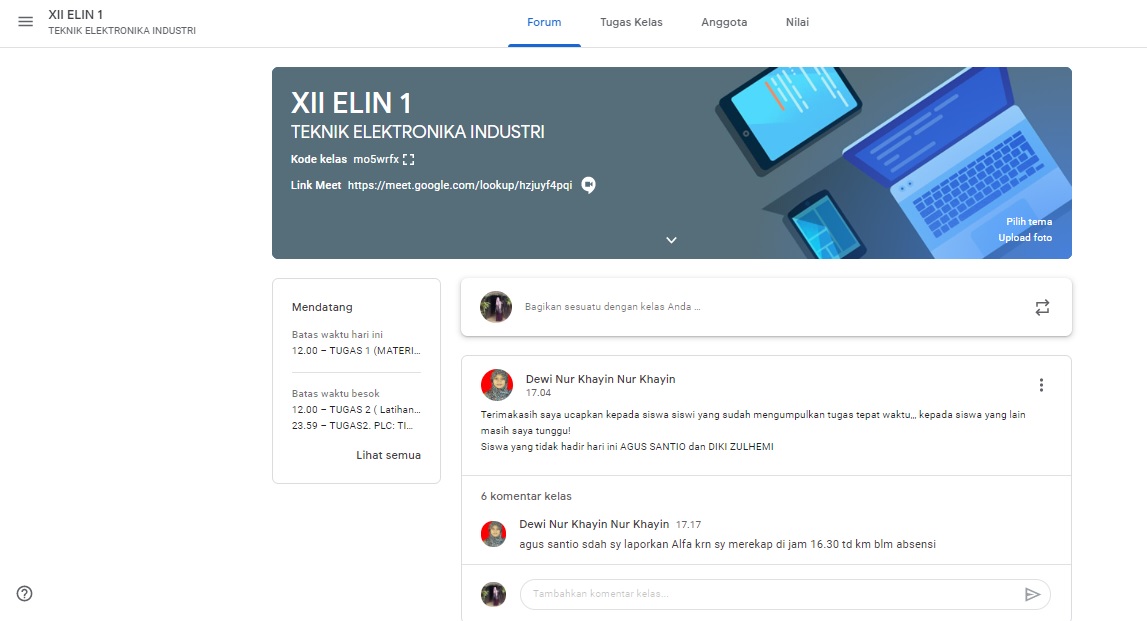 Gambar utama SMKN 5 Batam: Pelaksanaan PBM Daring dengan Memanfaatkan Platform Google Classroom di Jurusan Teknik Elektronika Industri